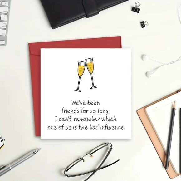 Birthday, Friendship Day, Funny Card - 6" x 6" - Picture 4 of 5